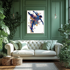 Abstract Fluid Ink Ice Skater – Modern Motion Art ポスター