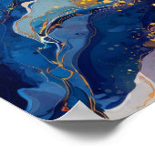 Abstract Fluid Ink Mountain Bike Rider – Dynamic  ポスター (角)