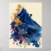 Abstract Fluid Ink Rock Climber – Modern Motion  ポスター (正面)
