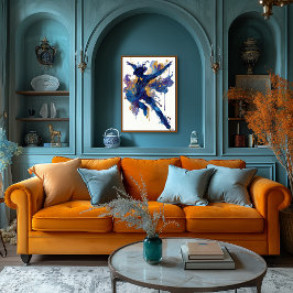 Abstract Fluid Ink Skater – Dynamic Motion Art ポスター