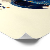 Abstract Fluid Ink Snowboarder Dynamic Motion Art ポスター (角)