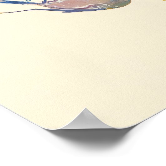 Abstract Fluid Ink Soccer Player – Modern Motion ポスター (角)