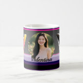 Abstract Fluid Letter V Glossy Neon コーヒーマグカップ (中央)