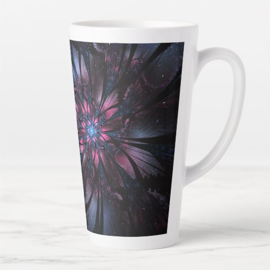Abstract fractal flower design. カフェラテマグ (右)