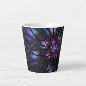 Abstract fractal flower design. カフェラテマグ (正面)
