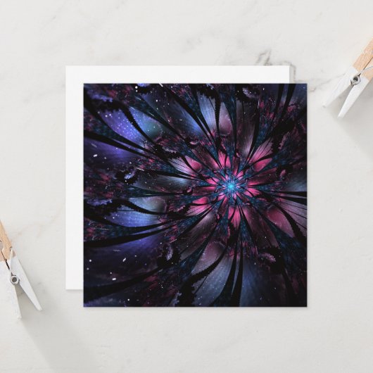 Abstract fractal flower design. カード (正面/裏面インサイチュ)