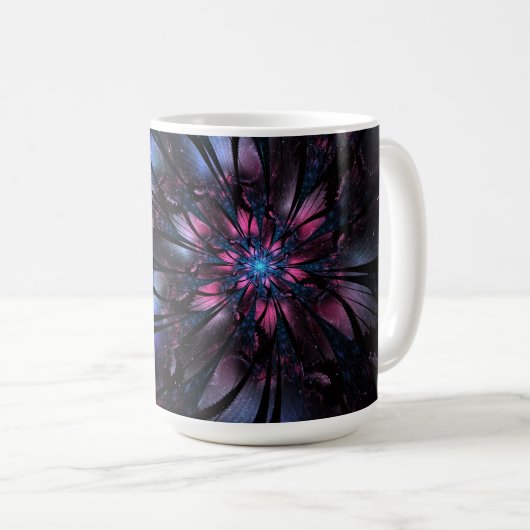 Abstract fractal flower design. コーヒーマグカップ (正面右)