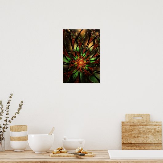 Abstract fractal flower design.  ポスター (キッチン)