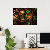 Abstract fractal flower design.   ポスター (ホームオフィス)