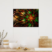 Abstract fractal flower design.   ポスター (キッチン)