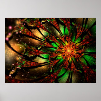 Abstract fractal flower design.   ポスター