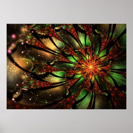 Abstract fractal flower design.   ポスター (正面)