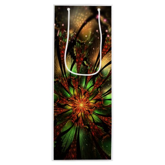 Abstract fractal flower design ワインギフトバッグ (正面)