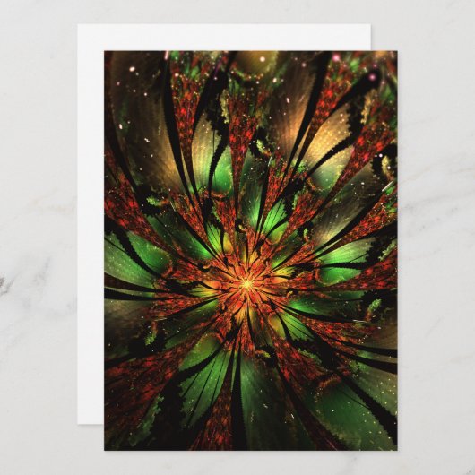 Abstract fractal flower design.  招待状 (正面/裏面)