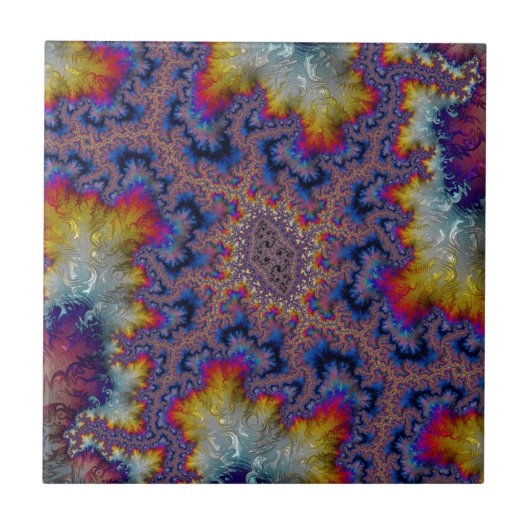 Abstract fractal patterns and shapes. Fractal Art タイル (正面)