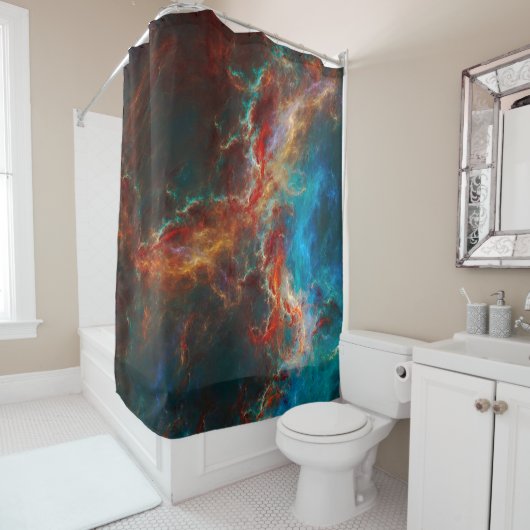 Abstract fractal patterns and shapes. Infinite uni シャワーカーテン (インサイチュ)