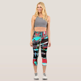 Abstract Freedom – Custom High Waisted Yoga Capris カプリレギンス