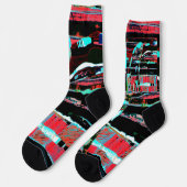 Abstract Freedom – Custom Sustainable Premium Crew ソックス (左)