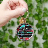 Abstract Freedom – Premium Round Large Keychain キーホルダー (手)