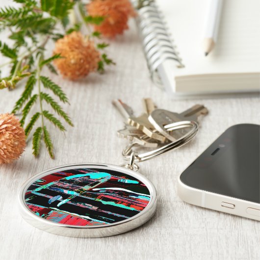 Abstract Freedom – Premium Round Large Keychain キーホルダー (側面)