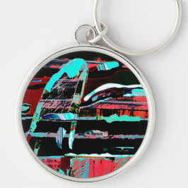 Abstract Freedom – Premium Round Large Keychain キーホルダー