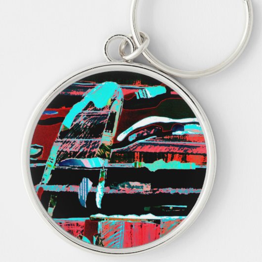 Abstract Freedom – Premium Round Large Keychain キーホルダー (正面)