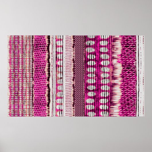 abstract fuchsia colorful ethnic border pattern ポスター (正面)