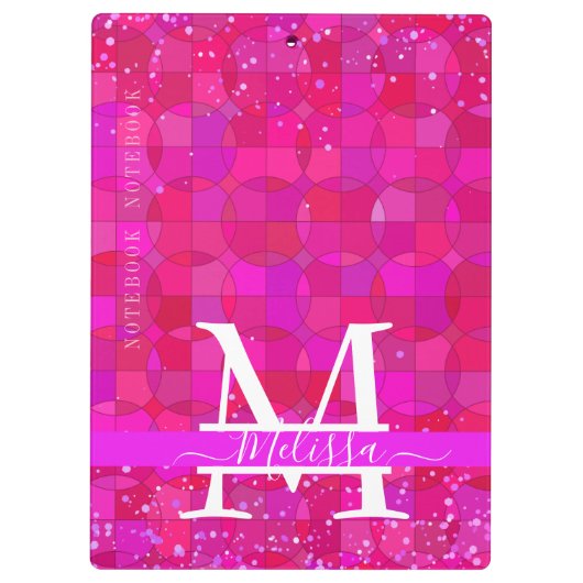 Abstract Fuchsia Red Customizable クリップボード (裏面)