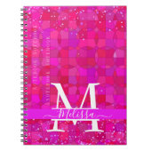 Abstract Fuchsia Red Customizable ノートブック (正面)