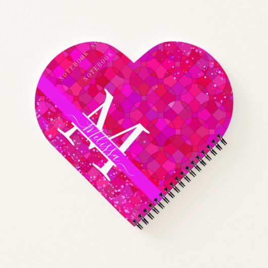 Abstract Fuchsia Red Customizable ノートブック (裏面)