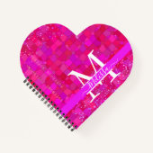 Abstract Fuchsia Red Customizable ノートブック (正面)