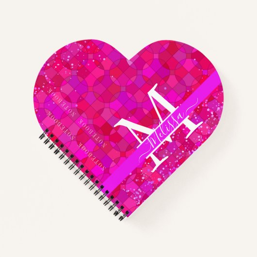 Abstract Fuchsia Red Customizable ノートブック (正面)