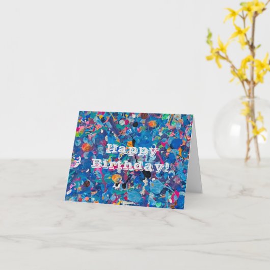 Abstract Fun Birthday Card カード (黄色い花)