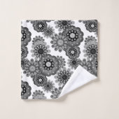 Abstract fun cartoon flowers floral kids scandinav バスタオルセット (ウォッシュタオル)