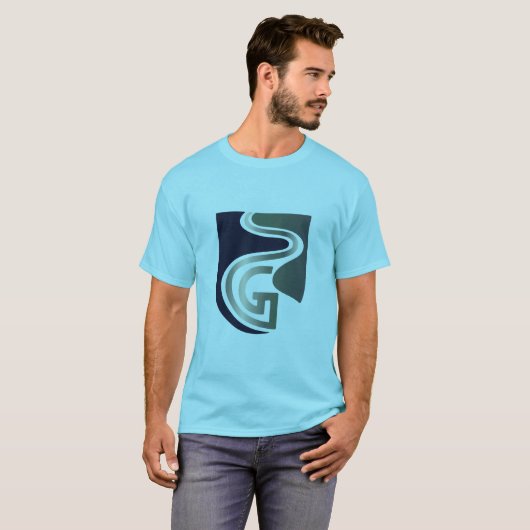 Abstract G Letter Modern Minimalist T-Shirt Tシャツ (正面フル)