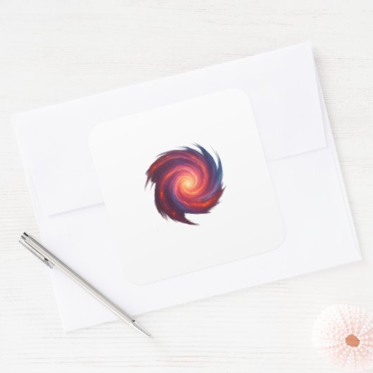 Abstract Galaxy Swirl Sticker スクエアシール (封筒)
