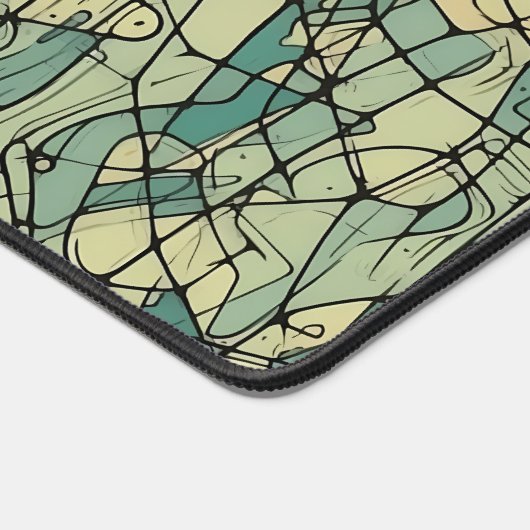 Abstract Geometric Aquatic Network デスクマット (コーナー)