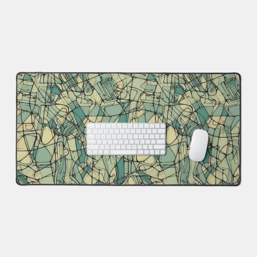 Abstract Geometric Aquatic Network デスクマット (キーボード&マウス)