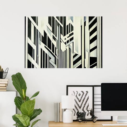 Abstract Geometric Art ポスター (ホームオフィス)