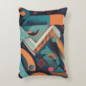 Abstract Geometric Art – Bold Vibrant Graphic アクセントクッション (正面(垂直))