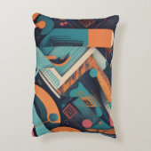 Abstract Geometric Art – Bold Vibrant Graphic アクセントクッション (裏面(縦))