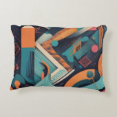 Abstract Geometric Art – Bold Vibrant Graphic アクセントクッション (裏面)