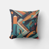Abstract Geometric Art – Bold Vibrant Graphic クッション (正面)