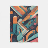 Abstract Geometric Art – Bold Vibrant Graphic フリースブランケット (正面)