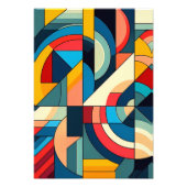 Abstract Geometric Art – Color Grid Composition フォトプリント (正面)