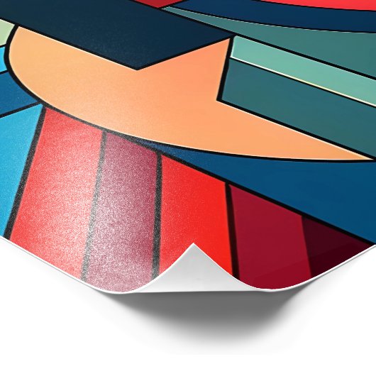 Abstract Geometric Art – Color Grid Composition フォトプリント (角)