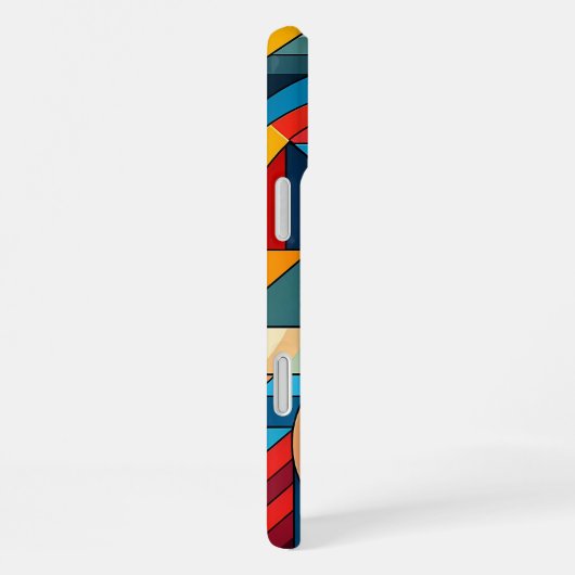 Abstract Geometric Art – Color Grid Composition iPhoneケース (右側面)