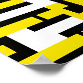 Abstract Geometric Art in Yellow, White & Black ポスター (角)