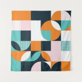 Abstract geometric background with squares,triangl タペストリー (正面(横))