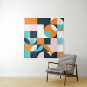 Abstract geometric background with squares,triangl タペストリー (インサイチュ(横))